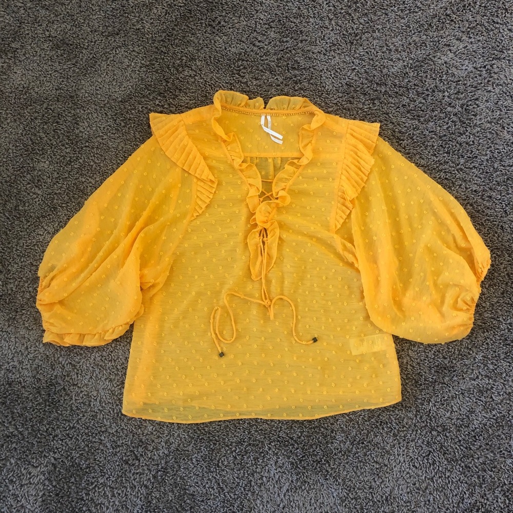 Anthropologie Yellow Blouse - Size M
